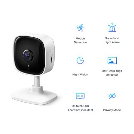 TP-LINK | Home Security Wi-Fi Camera | Tapo C110 | Cube | 3 MP | 3.3mm/F/2.0 | Privacy Mode, Sound and Light Alarm, Motion Detec - 3